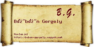 Búbán Gergely névjegykártya